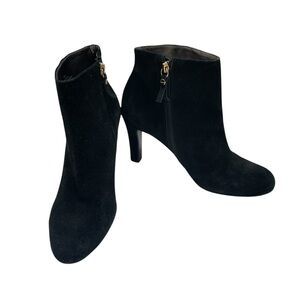 TALBOTS Black Leather Suede Ankle Boots BAYA2-M/FL Size: 9M